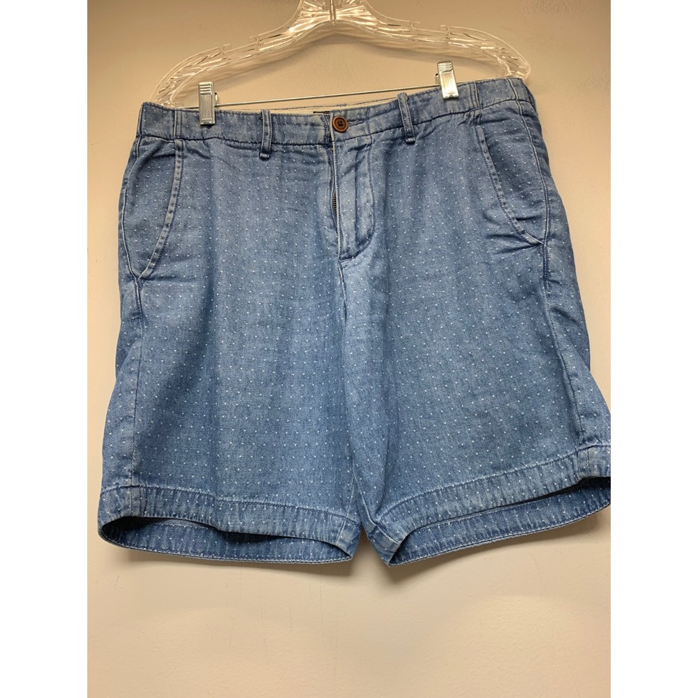 Abercrombie & Fitch Shorts Mens 31 Blue Excellent Polka Dot Chambray Chino 8in‎